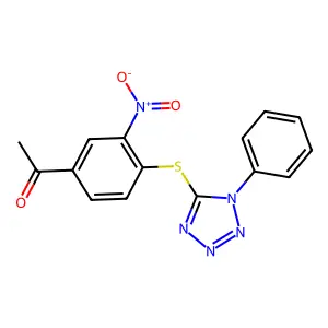 1-[3-Nitro-4-(1-phenyltetrazol-5-yl)sulfanylphenyl]ethanone structure