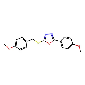 2-[(4-Methoxybenzyl)sulfanyl]-5-(4-methoxyphenyl)-1,3,4-oxadiazole structure