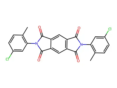 2,6-bis(5-chloro-2-methylphenyl)pyrrolo[3,4-f]isoindole-1,3,5,7(2H,6H)-tetrone structure