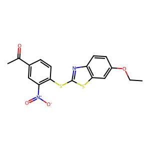 1-{4-[(6-Ethoxy-1,3-benzothiazol-2-yl)sulfanyl]-3-nitrophenyl}ethanone structure