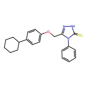 5-[(4-cyclohexylphenoxy)methyl]-4-phenyl-4H-1,2,4-triazole-3-thiol structure