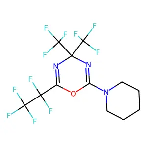 4H-1,3,5-Oxadiazine, 2-pentafluoroethyl-4,4-bis(trifluoromethyl)-6-(1-piperidyl)- structure