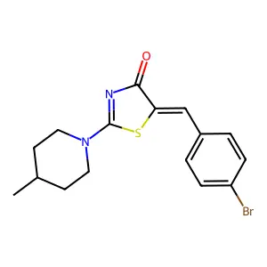 (5Z)-5-[(4-bromophenyl)methylidene]-2-(4-methylpiperidin-1-yl)-1,3-thiazol-4-one structure