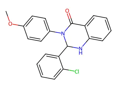 2-(2-chlorophenyl)-3-(4-methoxyphenyl)-2,3-dihydroquinazolin-4(1H)-one structure