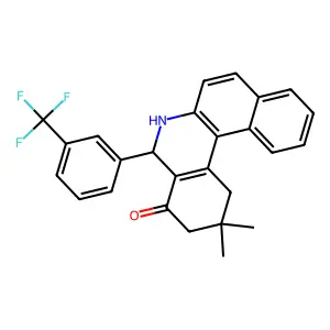2,2-Dimethyl-5-[3-(trifluoromethyl)phenyl]-2,3,5,6-tetrahydrobenzo[a]phenanthridin-4(1H)-one structure