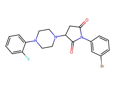 1-(3-Bromophenyl)-3-[4-(2-fluorophenyl)piperazin-1-yl]pyrrolidine-2,5-dione structure