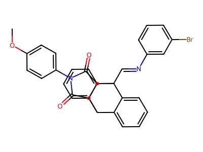 1-{(Z)-[(3-bromophenyl)imino]methyl}-17-(4-methoxyphenyl)-17-azapentacyclo[6.6.5.0~2,7~.0~9,14~.0~15,19~]nonadeca-2,4,6,9,11,13-hexaene-16,18-dione structure