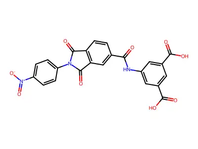 5-(2-(4-nitrophenyl)-1,3-dioxoisoindoline-5-carboxamido)isophthalic acid structure