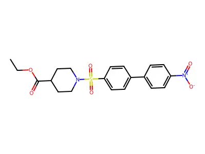 Ethyl 1-[4-(4-nitrophenyl)phenyl]sulfonylpiperidine-4-carboxylate structure