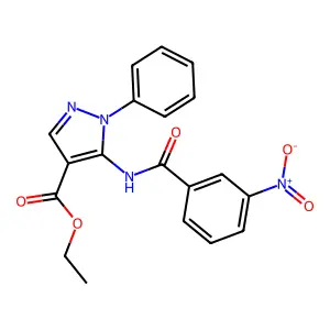 Ethyl 5-[(3-nitrobenzoyl)amino]-1-phenylpyrazole-4-carboxylate structure