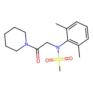 N-(2,6-dimethylphenyl)-N-(2-oxo-2-piperidin-1-ylethyl)methanesulfonamide structure