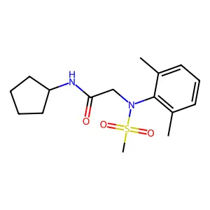 N-cyclopentyl-2-(2,6-dimethyl-N-methylsulfonylanilino)acetamide structure