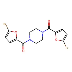 [4-(5-Bromofuran-2-carbonyl)piperazin-1-yl]-(5-bromofuran-2-yl)methanone structure
