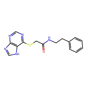 N-(2-phenylethyl)-2-(9H-purin-6-ylsulfanyl)acetamide structure