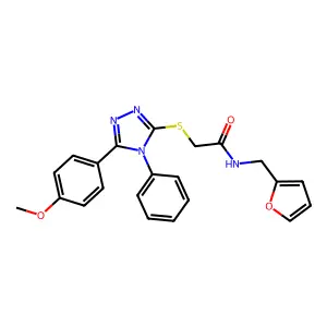 N-(2-furylmethyl)-2-{[5-(4-methoxyphenyl)-4-phenyl-4H-1,2,4-triazol-3-yl]sulfanyl}acetamide structure