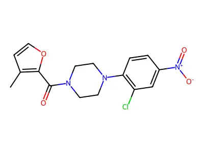 [4-(2-Chloro-4-nitrophenyl)piperazin-1-yl]-(3-methylfuran-2-yl)methanone structure