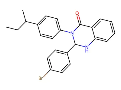 2-(4-Bromophenyl)-3-(4-butan-2-ylphenyl)-1,2-dihydroquinazolin-4-one structure