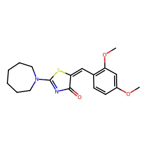 (5Z)-2-(azepan-1-yl)-5-[(2,4-dimethoxyphenyl)methylidene]-1,3-thiazol-4-one structure