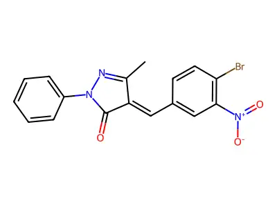 (4E)-4-[(4-bromo-3-nitrophenyl)methylidene]-5-methyl-2-phenylpyrazol-3-one structure