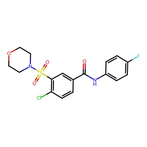 4-chloro-N-(4-fluorophenyl)-3-(4-morpholinylsulfonyl)benzamide structure