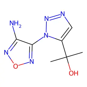 2-[1-(4-amino-1,2,5-oxadiazol-3-yl)-1H-1,2,3-triazol-5-yl]propan-2-ol structure