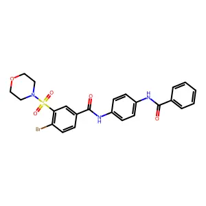 N-(4-benzamidophenyl)-4-bromo-3-morpholin-4-ylsulfonylbenzamide structure