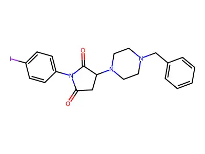 3-(4-Benzylpiperazin-1-yl)-1-(4-iodophenyl)pyrrolidine-2,5-dione structure