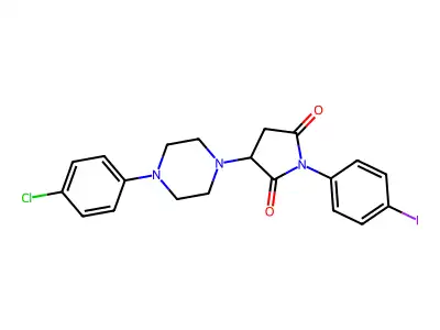 3-[4-(4-Chlorophenyl)piperazin-1-yl]-1-(4-iodophenyl)pyrrolidine-2,5-dione structure