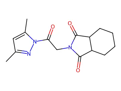 2-[2-(3,5-dimethyl-1H-pyrazol-1-yl)-2-oxoethyl]hexahydro-1H-isoindole-1,3(2H)-dione structure