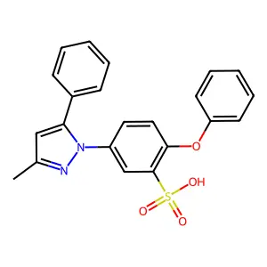 5-(5-methyl-3-phenyl-1H-pyrazol-2-ium-2-yl)-2-phenoxybenzenesulfonate structure