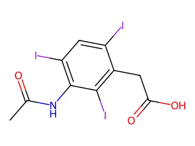 (3-乙酰氨基-2,4,6-三碘苯基)乙酸 structure