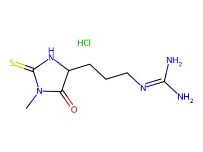 Guanidine, [3-(1-methyl-5-oxo-2-thioxo-4-imidazolidinyl)propyl]- structure