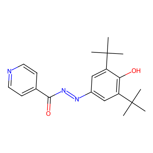N'-(3,5-di-tert-butyl-4-oxocyclohexa-2,5-dien-1-ylidene)isonicotinohydrazide structure