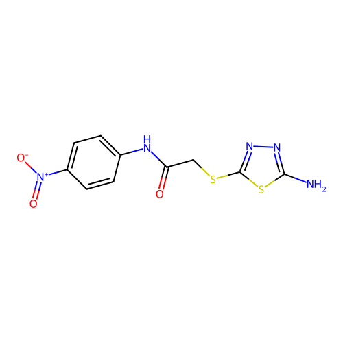 2-[(5-amino-1,3,4-thiadiazol-2-yl)sulfanyl]-N-(4-nitrophenyl)acetamide structure