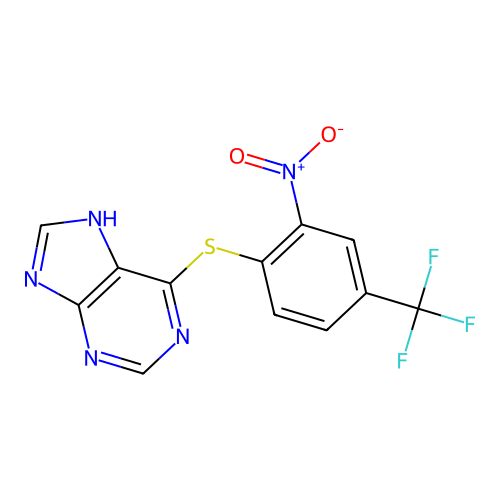 6-{[2-nitro-4-(trifluoromethyl)phenyl]sulfanyl}-7H-purine structure