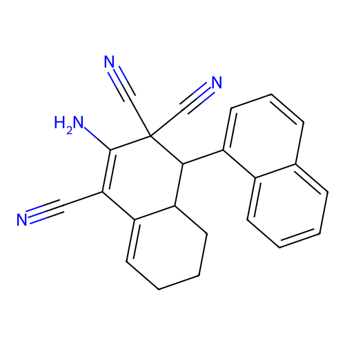 3-amino-6,7,8,8a-tetrahydro-1,1'-binaphthalene-2,2,4(1H)-tricarbonitrile structure