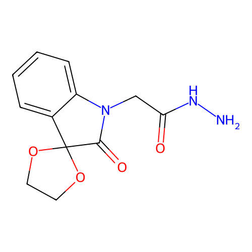 2-(2'-Oxospiro[[1,3]dioxolane-2,3'-indolin]-1'-yl)acetohydrazide structure