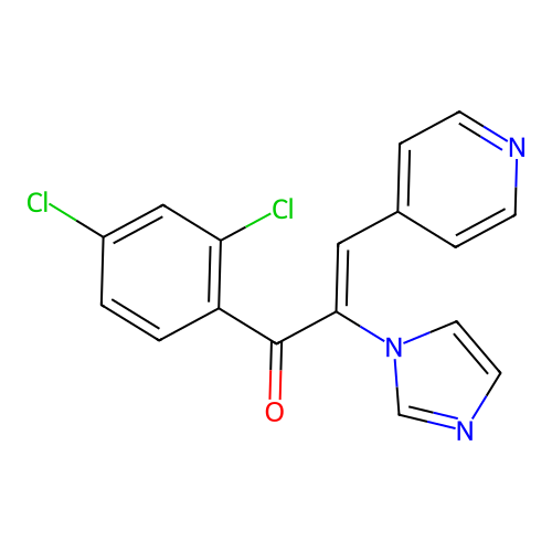 1-(2,4-Dichlorophenyl)-2-imidazol-1-yl-3-pyridin-4-ylprop-2-en-1-one structure