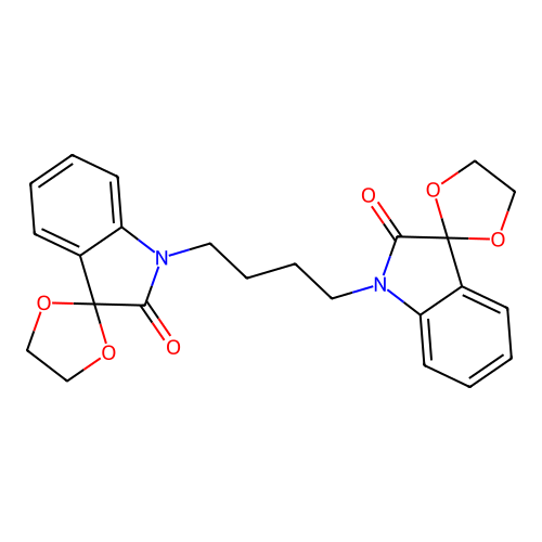 1',1''-butane-1,4-diylbisspiro[1,3-dioxolane-2,3'-indol]-2'(1'H)-one structure
