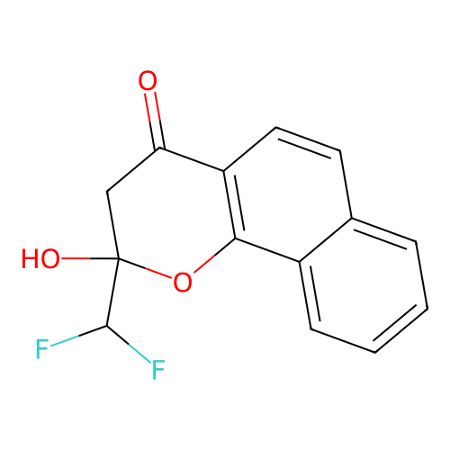 2-(difluoromethyl)-2-hydroxy-2,3-dihydro-4H-benzo[h]chromen-4-one structure