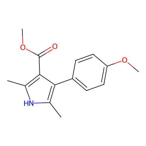 methyl 4-(4-methoxyphenyl)-2,5-dimethyl-1H-pyrrole-3-carboxylate structure