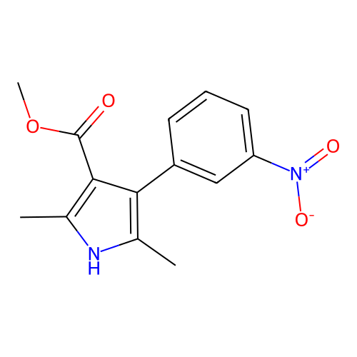 methyl 2,5-dimethyl-4-(3-nitrophenyl)-1H-pyrrole-3-carboxylate structure