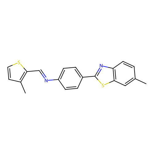 4-(6-methyl-1,3-benzothiazol-2-yl)-N-[(3-methyl-2-thienyl)methylene]aniline structure