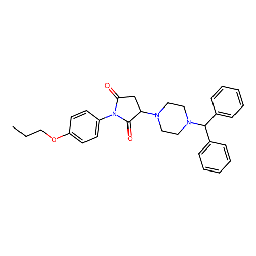 3-[4-(Diphenylmethyl)piperazin-1-yl]-1-(4-propoxyphenyl)pyrrolidine-2,5-dione structure