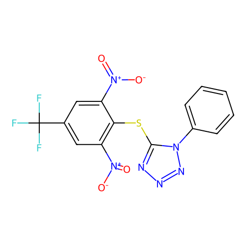 5-{[2,6-dinitro-4-(trifluoromethyl)phenyl]sulfanyl}-1-phenyl-1H-tetrazole structure