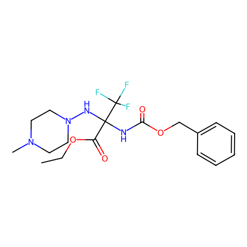ethyl N-[(benzyloxy)carbonyl]-3,3,3-trifluoro-2-[(4-methylpiperazin-1-yl)amino]alaninate structure