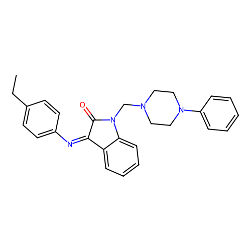 (Z)-3-((4-ethylphenyl)imino)-1-((4-phenylpiperazin-1-yl)methyl)indolin-2-one structure