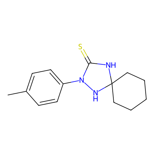 2-(4-Methylphenyl)-1,2,4-triazaspiro[4.5]decane-3-thione structure