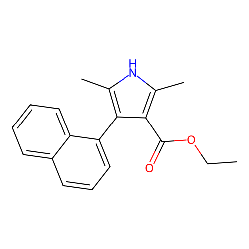 ethyl 2,5-dimethyl-4-(naphthalen-1-yl)-1H-pyrrole-3-carboxylate structure