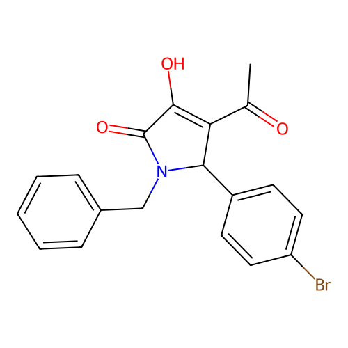 4-acetyl-1-benzyl-5-(4-bromophenyl)-3-hydroxy-1,5-dihydro-2H-pyrrol-2-one structure